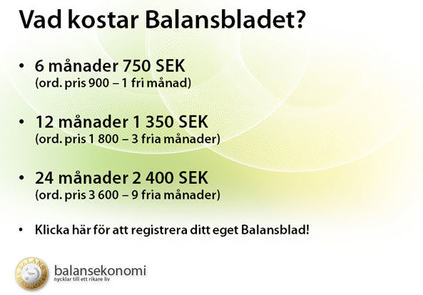 Vad kostar Balansbladet?